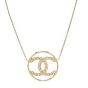 Pre-owned Fabric necklaces Chanel Vintage , Yellow , Dames