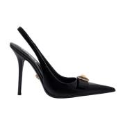 Patentleren Slingback met Medusa Boog Versace , Black , Dames