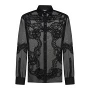 Zwarte Kantoverhemd Dolce & Gabbana , Black , Heren