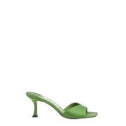 Groene Satijnen Sandalen met Vierkante Neus Jimmy Choo , Green , Dames