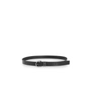 Loop Ronde Gesp Leren Riem Calvin Klein Jeans , Black , Dames