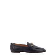 Leren Loafer met T-Ring Detail Tod's , Black , Dames