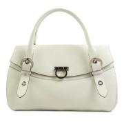 Pre-owned Leather handbags Salvatore Ferragamo Pre-owned , White , Dam...