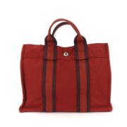 Pre-owned Canvas handbags Hermès Vintage , Red , Dames