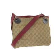 Pre-owned Canvas shoulder-bags Gucci Vintage , Beige , Dames