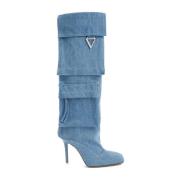 Blauwe Denim Sienna Enkellaarzen The Attico , Blue , Dames