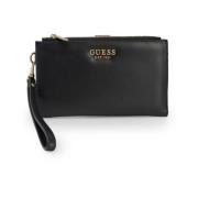 Dubbele Rits Organizer Portemonnee Guess , Black , Dames