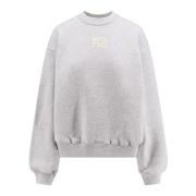 Katoenen Sweatshirt met Wang Print Alexander Wang , Gray , Dames