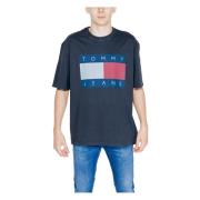 Big Flag Tee Herfst/Winter Collectie Tommy Jeans , Black , Heren