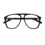 Vintage Pilot Style Brilmontuur Saint Laurent , Black , Unisex