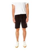 Seersucker shorts met middelhoge taille Nn07 , Black , Heren