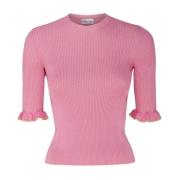 Roze Gerimpeld Detail Gebreide Top RED Valentino , Pink , Dames