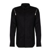 Elegant Slim Fit Overhemd Les Hommes , Black , Heren