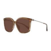 Bruine Rechthoekige Zonnebril met UV-bescherming Max Mara , Brown , Da...