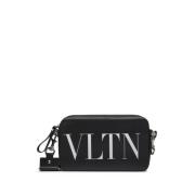 Logo Print Schoudertas Zilver Hardware Valentino Garavani , Black , He...