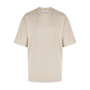 Geborduurd Logo Ronde Hals T-shirt Acne Studios , Brown , Heren