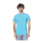 Logo Print Crewneck T-Shirt Mannen Trussardi , Blue , Heren