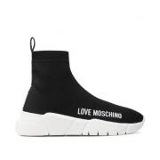 Zwarte Instap Sneakers voor Vrouwen Love Moschino , Black , Dames