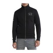 Geborduurd Logo Zip Sweatshirt La Martina , Black , Heren