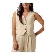 Beige Katoenen Gilet Dianne Ydence , Beige , Dames