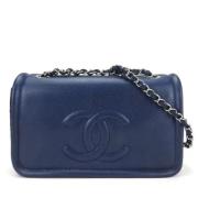 Pre-owned Leather chanel-bags Chanel Vintage , Blue , Dames