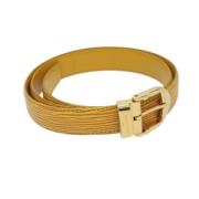 Pre-owned Leather belts Louis Vuitton Vintage , Yellow , Dames