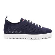 Gebreide Sneakers Blauw Logo Geborduurd Kiton , Blue , Heren