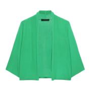 Korte Open Vest Boxy Stijl Elena Mirò , Green , Dames