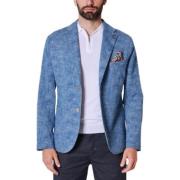 Stretch Katoenen Blazer Jas Koningsblauw Bob , Blue , Heren