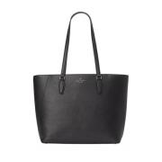 Verfijnde graan tote tas zwart Kate Spade , Black , Dames