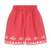Koraal Poplin Shorts RED Valentino , Red , Dames