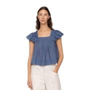 Flatteuze Ramie Top Sea NY , Blue , Dames