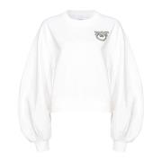 Love Birds Geborduurde Boxy Sweater Wit Pinko , White , Dames