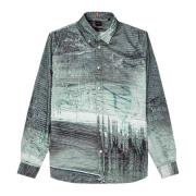 Heren Groene Open Shirt Hugo Boss , Multicolor , Heren