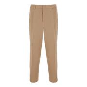 Beige Wol Gabardine Broek Jil Sander , Beige , Heren