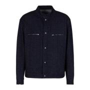 Denim Jack met Logo Lettering Emporio Armani , Blue , Heren