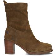 Bruin en olijfkleurig suède enkellaarzen Shabbies , Brown , Dames