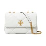 Witte Diamant Gestikte Schoudertas Tory Burch , White , Dames