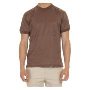 Bruine Gekamd Katoen T-shirt Polo Tagliatore , Brown , Heren