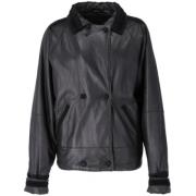 Pre-owned Leather outerwear Versace Pre-owned , Black , Dames