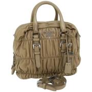 Pre-owned Leather prada-bags Prada Vintage , Beige , Dames