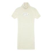 Roll-neck dress with oval D plaque Diesel , Green , Dames