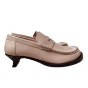 Beige Leren Loafers Loewe , Beige , Dames