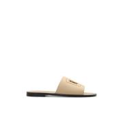 Sloffen met logo Dolce & Gabbana , Beige , Heren