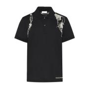 Gedrukte Harnas Poloshirt in Zwart Alexander McQueen , Black , Heren