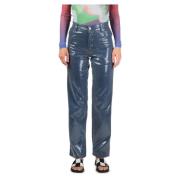 Blauwe Sequin Straight-Leg Denim Jeans Loverboy by Charles Jeffrey , B...