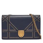 Pre-owned Leather shoulder-bags Dior Vintage , Blue , Dames