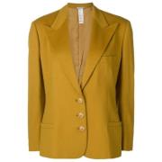 Pre-owned Wool outerwear Versace Pre-owned , Yellow , Dames