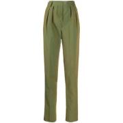 Pre-owned Silk bottoms Jean Paul Gaultier Pre-owned , Green , Dames