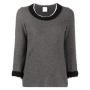 Pre-owned Wool tops Chanel Vintage , Gray , Dames